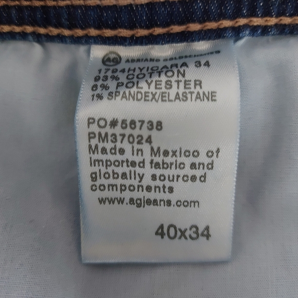 AG Adriano Goldschmied Everett SLIM STRAIGHT Blue Jeans Size 40 x 34 - Picture 9 of 11